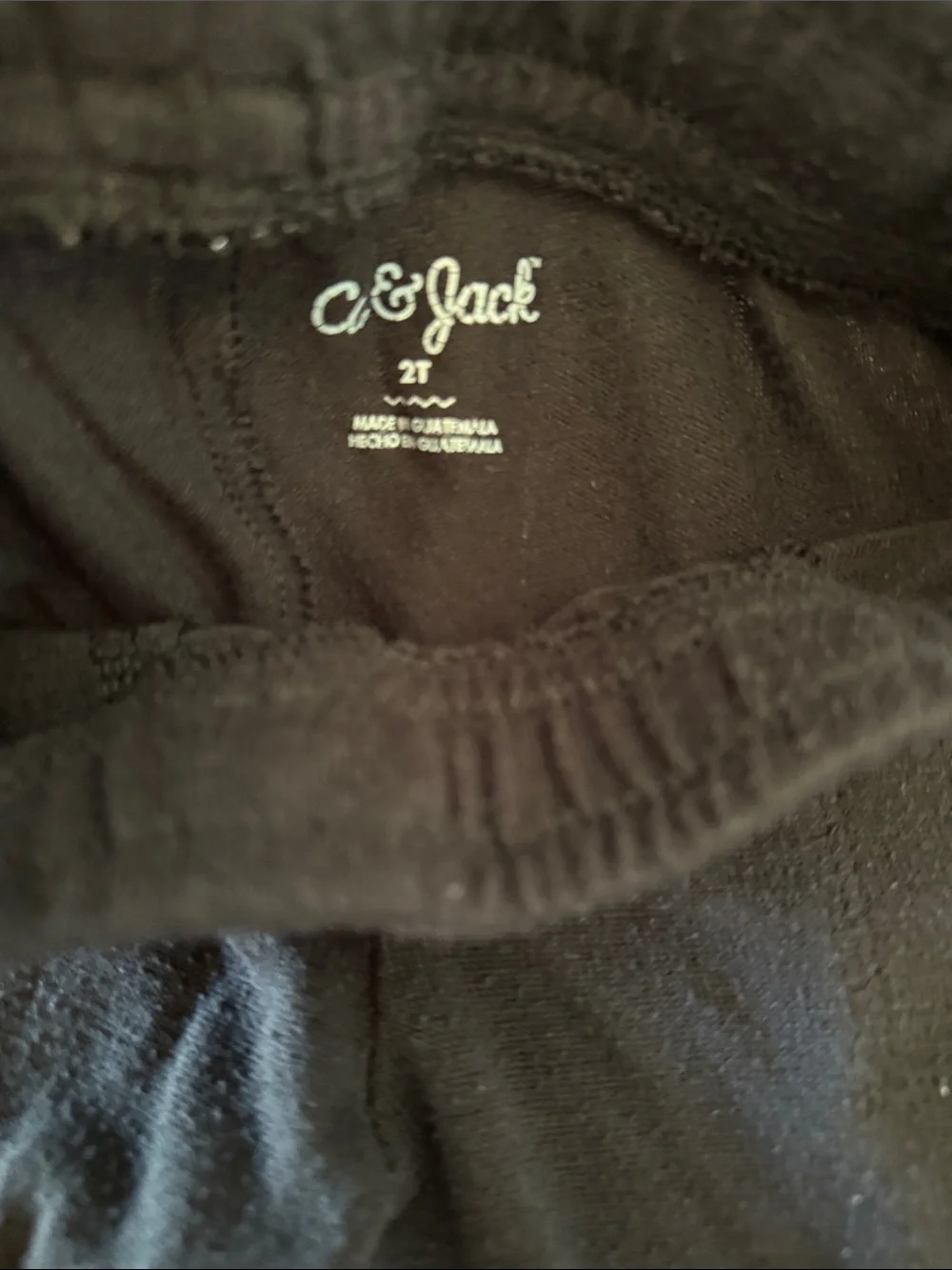 Cat & Jack White T shirt and Black Kids Jogger Pants - 2T